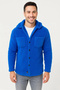 Marchè Bien Men's Plush Fleece Cardigan Shirt with Collar, Buttoned Chest Pockets, Soft - Saks Blue