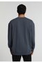 Relaxed Fit Round Neck Plain Men's Blue Sweatshirt - 2
