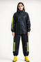 Women's premium motorcycle courier rain suit waterproof pvc reflective black - 4