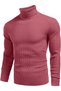 Men's Slim Fit High Neck Knit Sweater – Flexible Texture