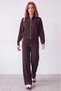 Women's Modal Fabric Stand Collar Zippered Long Sleeve Modal Two-Piece Set - 2