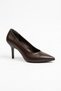 Yotel open toe thin heel women's stiletto coffee skin - 3