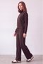 Women's Modal Fabric Stand Collar Zippered Long Sleeve Modal Two-Piece Set - 4