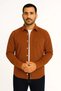 Men's Corded Fabric Velvet Pocket Shirt Oversized Comfortable Fit - Brown - 2