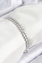 Brass Zircon Stone Double Row Model Silver Color Elevator Women's Bracelet