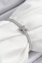 Brass Zircon Stone X Detailed Waterway Model Silver Color Elevator Women's Bracelet