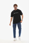 Marchè Bien Men's Printed T-Shirt Short Sleeve Crew Neck Regular Fit T-Shirt - Black - 2