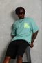 Marchè Bien Men's Printed T-Shirt Short Sleeve Crew Neck Regular Fit T-Shirt - Mint Green - 2