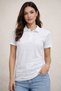 Marchè Bien Women's Polo Collar Pique Fabric Buttoned Basic T-Shirt T-Shirt Daily Comfortable - White - 2