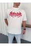 Men's Short Sleeve Summer T-Shirt Crew Neck Printed Oversize T-Shirt - White - 2