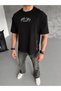 Men's Short Sleeve T-Shirt Crew Neck Palestine Flag Printed T-Shirt - Black - 2