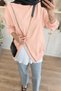 Women's 2 Thread Combed Cotton Zipper Detailed Asymmetrical Cut Hijab Tunic 371 Salmon - 3