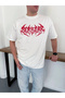 Men's Short Sleeve Summer T-Shirt Crew Neck Printed Oversize T-Shirt - White - 3