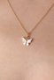 Gold White Color Butterfly Figure Women's Necklace - 2