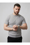 Marchè Bien Men's Summer Knitwear Woven T-Shirt Short Sleeve Crew Neck Knitted Pattern T-Shirt - Gray - 4