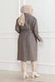 Women's Cashmere Coat Long Length Double Breasted Collar Belted Hijab Cashmere Coat Lined Wool - Mink - 3