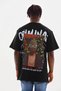 Men's Printed T-Shirt Short Sleeve Crew Neck Relaxed Fit Tee - Black - 2