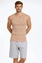 Marchè Bien Men's Sport Slimfit Ribbed Camisole with Back Print Undershirt Set of 2 Brown-White - 4