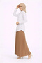 Marchè Bien Tesettür White Shirt Pleated Skirt Double Set Casual and Office Chic - Brown - 3