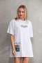 Women's Crew Neck Printed Oversize T-Shirt - White - 5