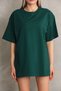 Marchè Bien Women's Plain Short Sleeve Combed Cotton T-Shirt - Green - 3