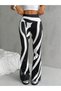 Women's High Waist Zebra Pattern Diving Leggings - 4