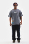 Men's T-Shirt Crew Neck Printed Oversized T-Shirt - Gray - 5