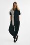 Draped stand-collar top