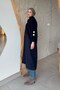 Şah Gold Buttoned Coat Navy Blue - 3