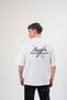 Marchè Bien Men's Short Sleeve T-Shirt Crew Neck Yonca Printed Oversize T-Shirt - White - 2