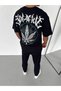 Men's Printed T-Shirt Short Sleeve Crew Neck Regular Fit Comfortable Fit Casual T-Shirt - Black - 2