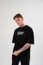 Men's Short Sleeve Summer T-Shirt Crew Neck Printed Oversize T-Shirt - Black - 2