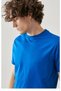 Marchè Bien Erkek Tişört Short Sleeve Plain Crew Neck Oversize T-Shirt - Blue - 5