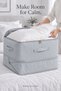 Zipper Compression Bedding Storage Bag, No Vacuum Needed, Duvet & Blanket Organizer with Handles, 52 x 42 x 30 cm, Grey - 7