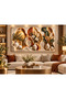 Luxurious Gold Marble Patterned 3D Floral Vase Decorative Wall Painting – Modern Living Room and Office Decoration - 8
