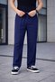 Marchè Bien Men's Linen Pocketed Stitched Jogger Buggy Pants Comfortable Fit - Navy Blue - 2