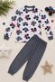 Boys' Premium Combed Cotton Monster Car Patterned Long Sleeve Pajama Set 2-11 Years - Smoked