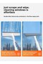 Spray Window Squeegee Cleaning Tool Set 3-in-1 Glass Washer 80ml Large Water Capacity & 3 Microfiber Scrubbers, Shower Squeegee with Extension Pole for Indoor/Outdoor High Window Glass Mirror - 6