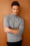 Marchè Bien Men's Half Turtleneck Knitwear Sweater - Gray - 4