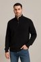 Marchè Bien Men's Half Zipper Knitwear Sweater Thessaloniki Knit Stand Collar Cotton Woven Regular Fit - Black - 5