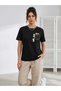Women's Cute Cat Pocket Printed T-Shirt Short Sleeve Summer T-Shirt - Black - 2