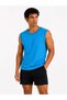 Marchè Bien Men's Contrast Ribbed Sleeveless Undershirt Crew Neck Summer Basic Undershirt - Blue