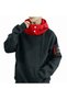 Anime Jujutsu Kaisen Red Black Collar Sleeve Pocket Detail Hooded Sweatshirt - 8