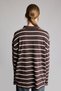 100% Cotton Oversize Polo Collar Buttoned Striped Sweatshirt I8415Ax26Au - 5