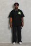 Marchè Bien Men's Short Sleeve Printed Crew Neck T-Shirt - Black - 3