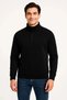 Marchè Bien Men's High Collar Sweatshirt High Collar Half Zipper 3 Thread Cotton Fabric - Black - 6
