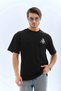 Men's Printed Crew Neck Short Sleeve T-Shirt - Black - 6