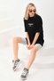 Women's Printed Oversized Short Sleeve T-Shirt - Black - 6