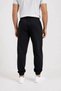 Men's Two-Thread Elastic Waist Lace-Up Regular Fit Jogger Sweatpants - Black - 3