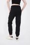 Women's Three-Thread Cotton Printed Sweatpants with Elastic Cuffs - Black - 4